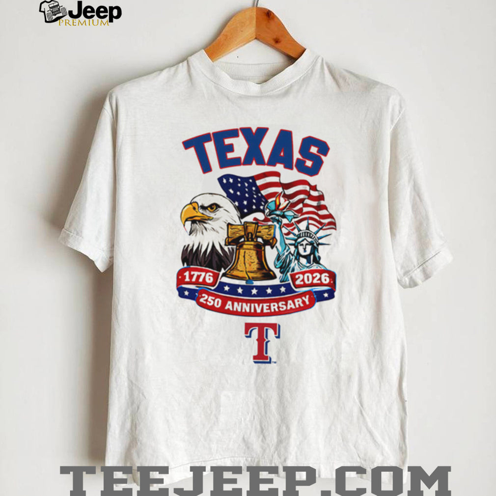 Texas Rangers 250th Anniversary 1776 2026 Custom Baseball Jersey T Shirt USA Semiquincentennial Patriotic Edition