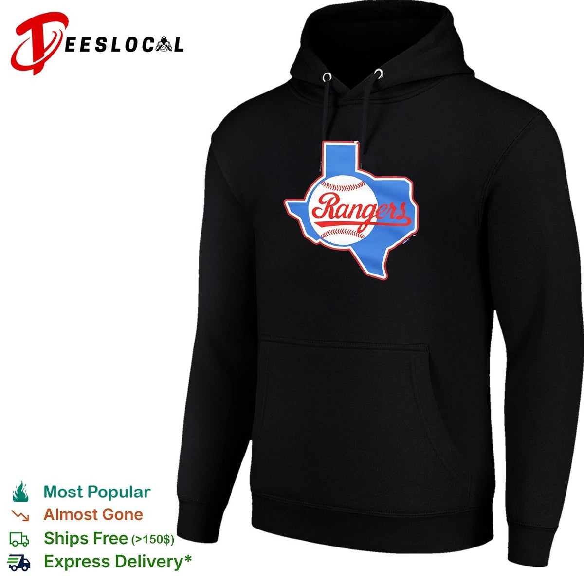 Texas Rangers Texas state outline baseball cursive script logo shirt
