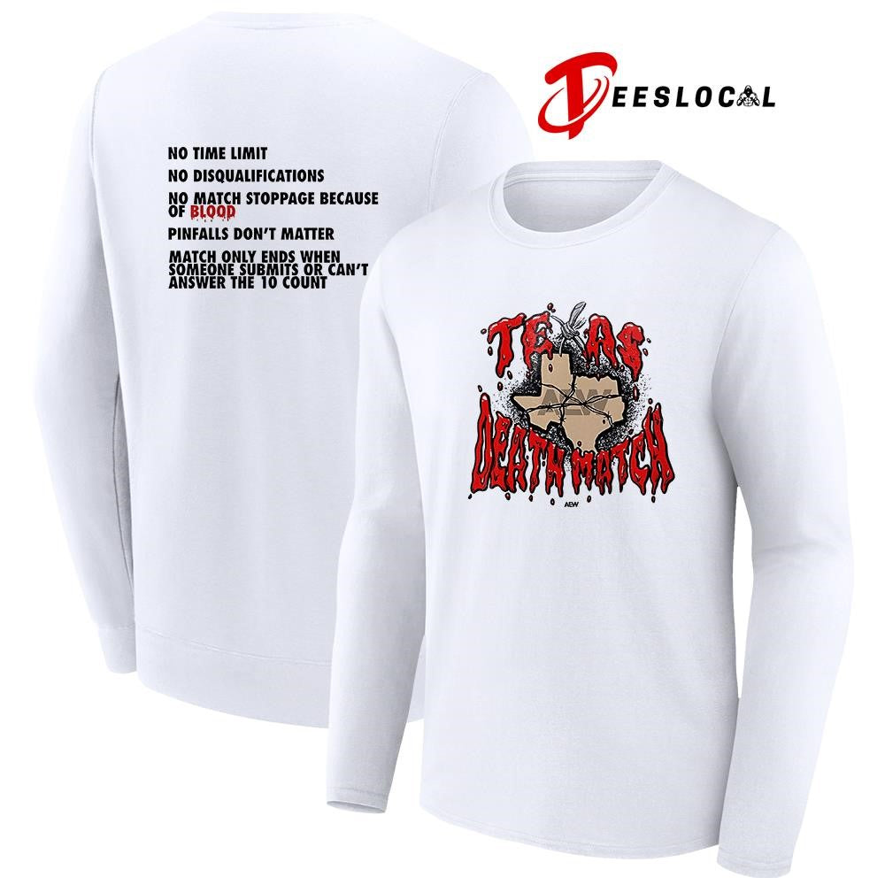 Texas death match no time limit no disqualifications no match stoppage because of blood graphic shirt