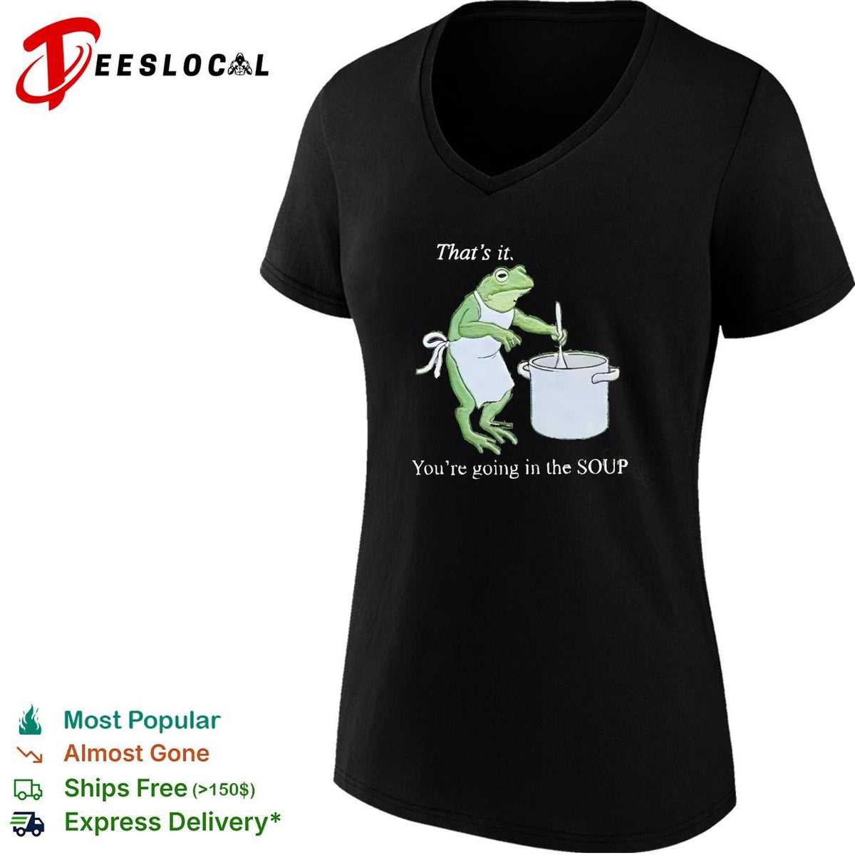 That’s it you’re going in the soup frog chef stirring pot funny graphic shirt