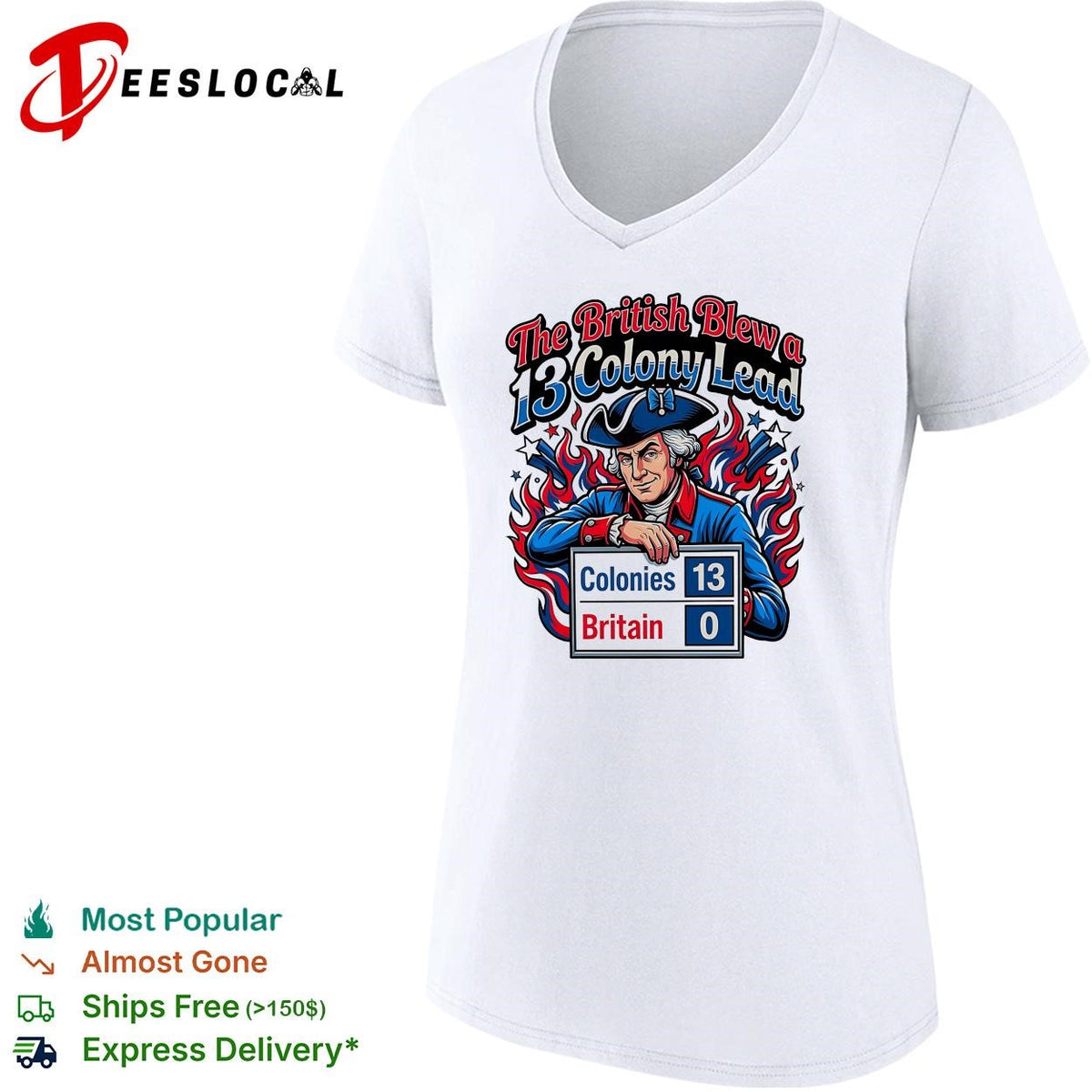 The British blew a 13 colony lead scoreboard founding father poster shirt