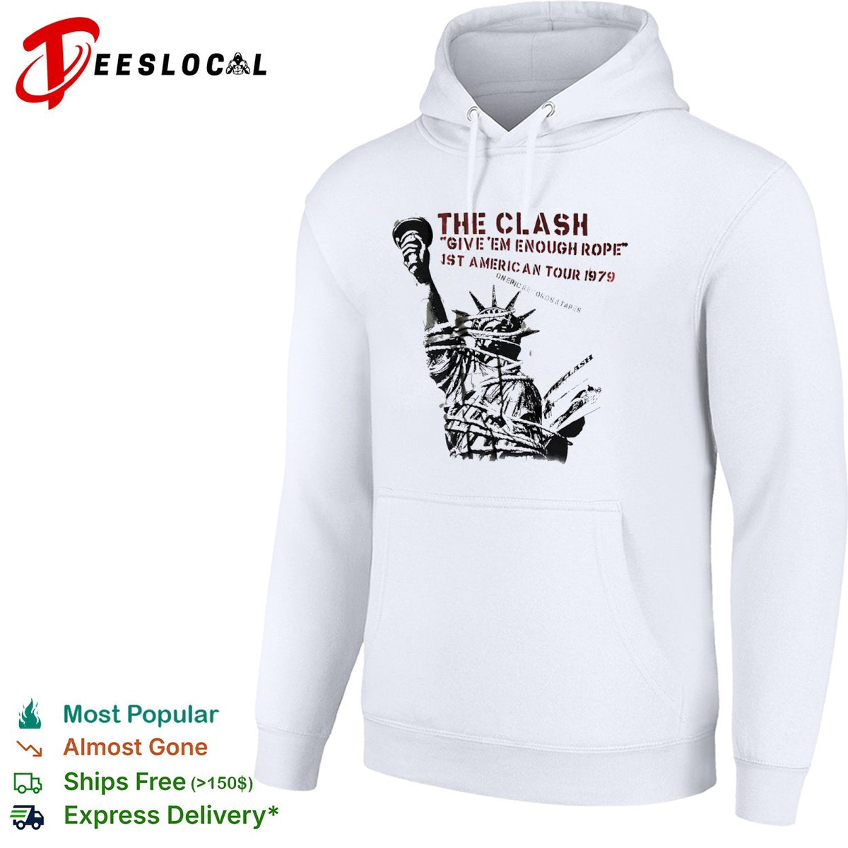 The Clash Give em Enough Rope 1st American Tour 1979 Statue of Liberty band shirt