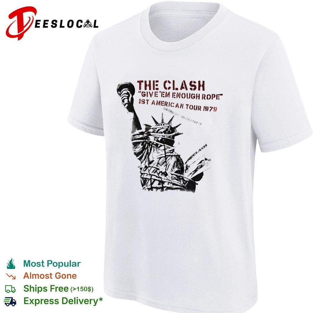 The Clash Give em Enough Rope 1st American Tour 1979 Statue of Liberty band shirt
