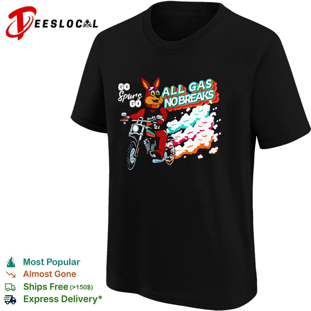 The Coyote San Antonio Spurs NBA Go Spurs Go All Gas No Breaks basketball shirt