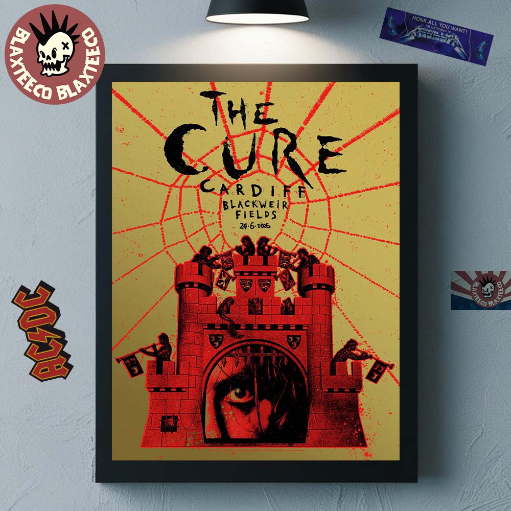 The Cure Cardiff Wales 2026 Event Poster At Blackweir Fields On 24 June 2026 Home Decor Poster Canvas