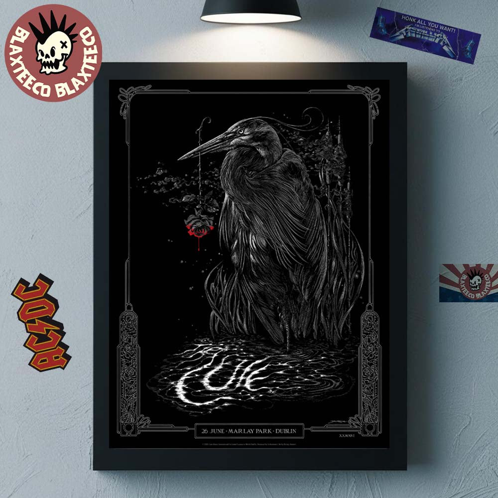 The Cure Dublin Ireland 2026 Event Poster At Marlay Park On 26 June 2026 Home Decor Poster Canvas