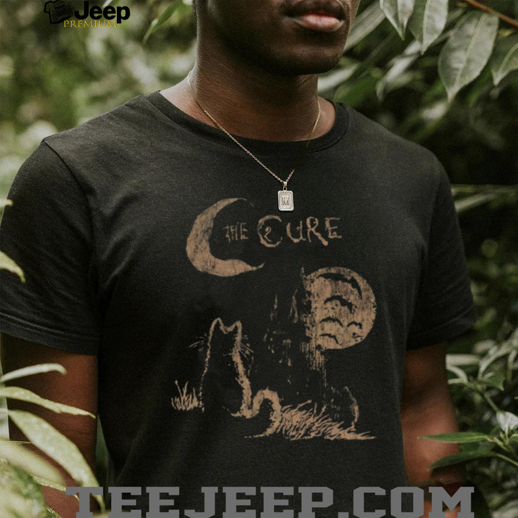 The Cure Gothic Rock Band Silhouette Cat Vintage Retro Style Fans Shirt