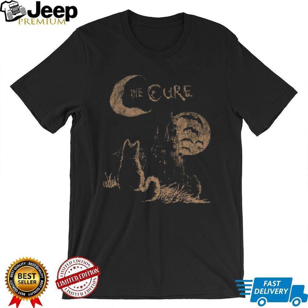 The Cure Gothic Rock Band Silhouette Cat Vintage Retro Style Fans Shirt