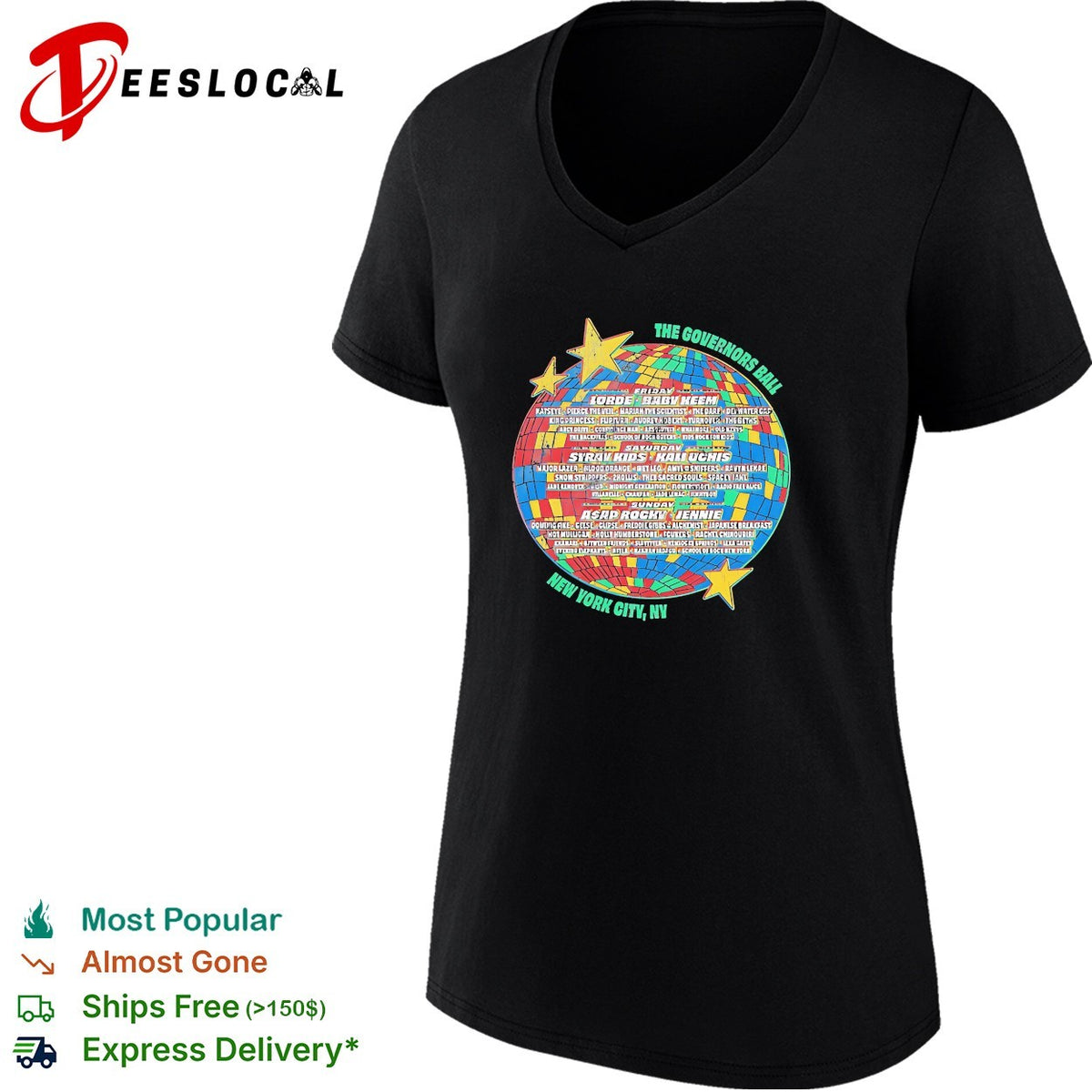 The Governors Ball Music Festival Lineup Lorde A$AP Rocky Jennie NYC Tour shirt