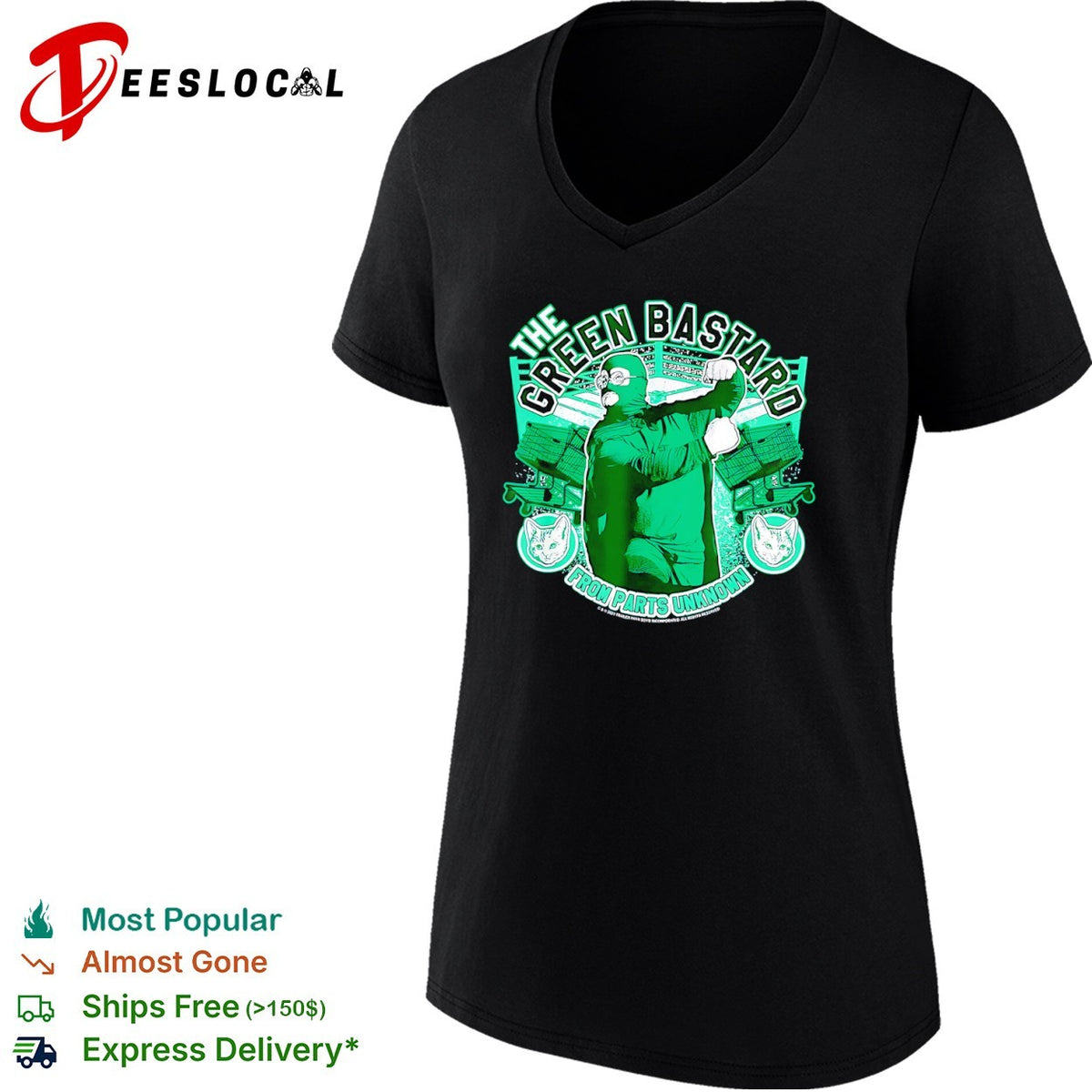 The Green Bastard from Parts Unknown Trailer Park Boys Bubbles wrestling shirt