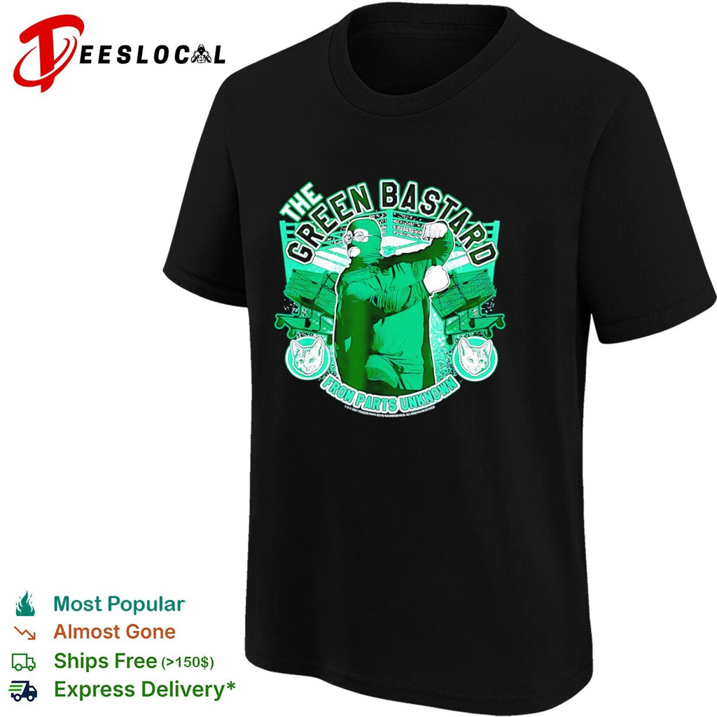 The Green Bastard from Parts Unknown Trailer Park Boys Bubbles wrestling shirt