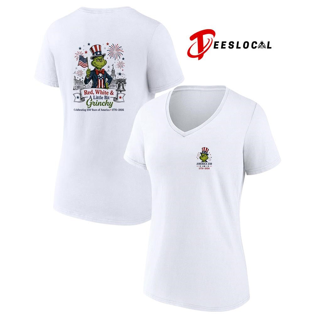The Grinch red white and a little bit Grinchy celebrating 250 years of America graphic shirt