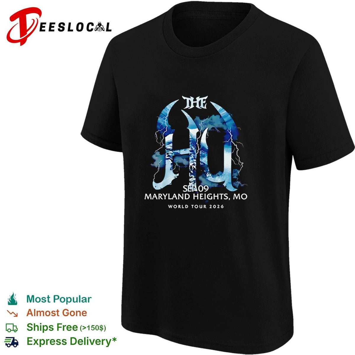 The HQ sep 09 Maryland Heights MO world tour 2026 tour event concert band shirt
