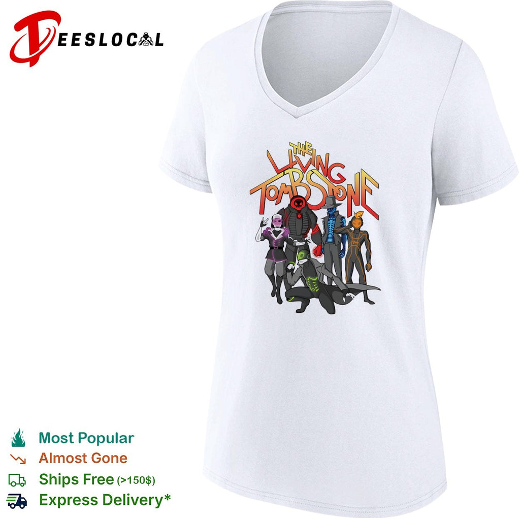 The Living Tombstone Characters Logo Neon Cyberpunk Band shirt