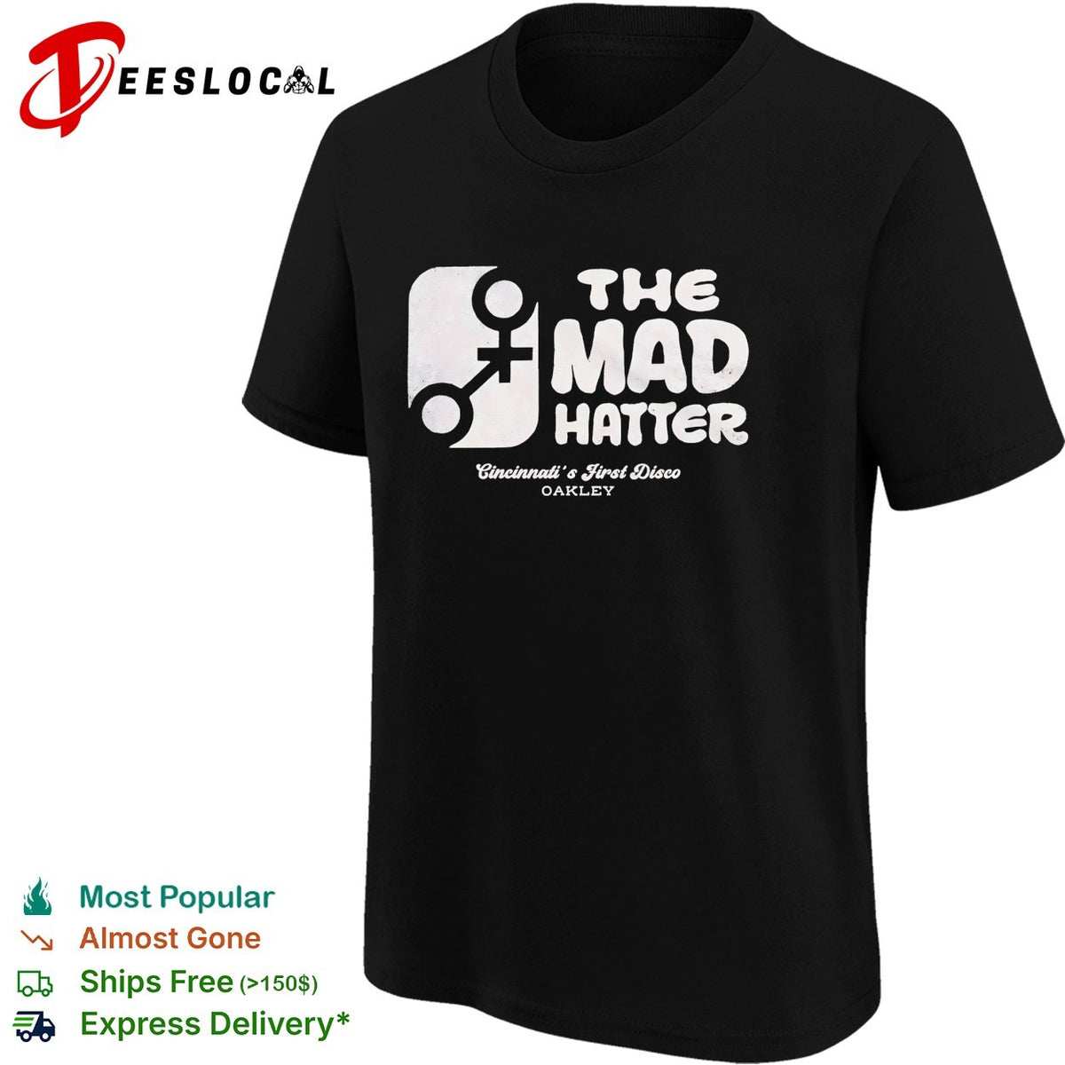The Mad Hatter Cincinnati’s first disco Oakley retro nightclub logo graphic shirt