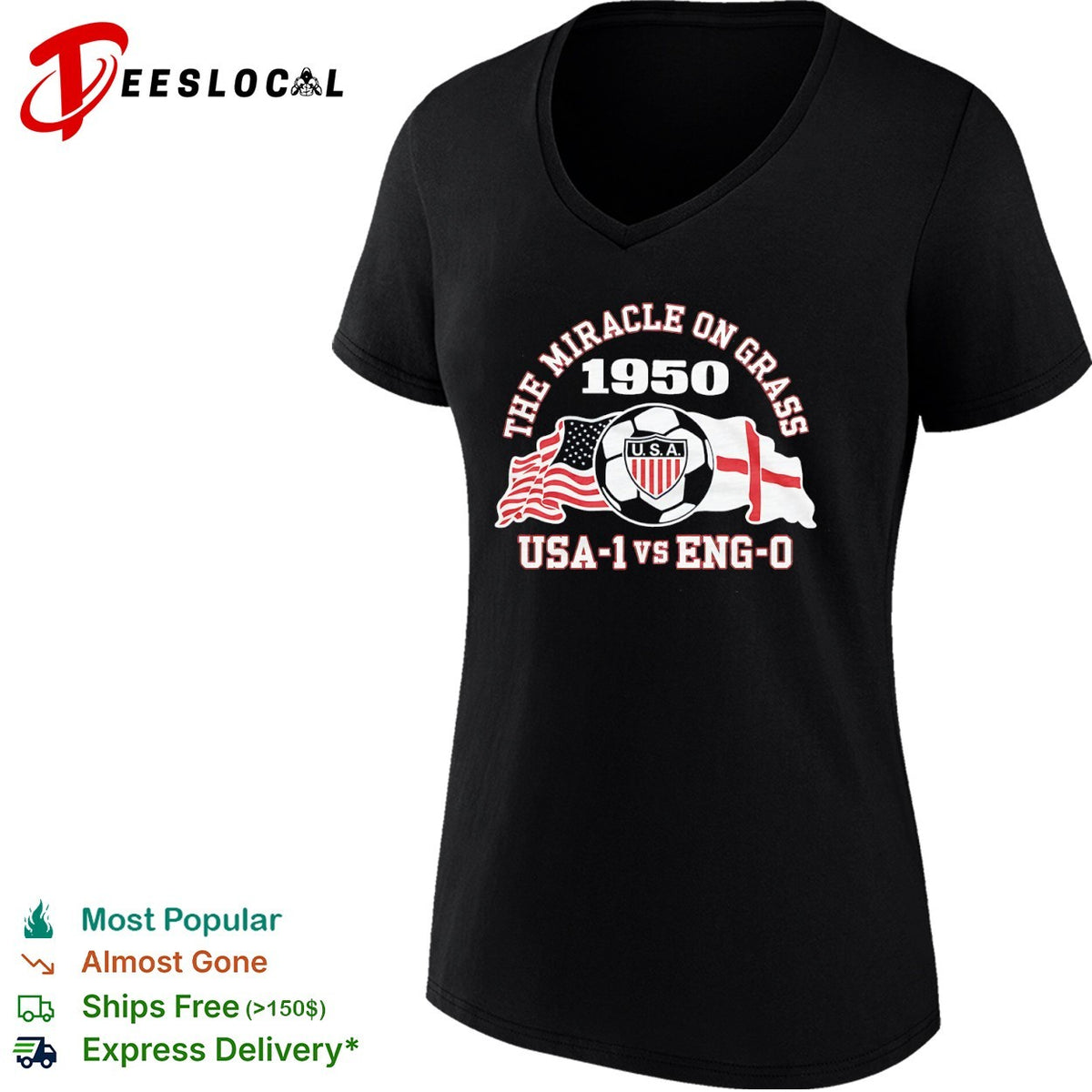 The Miracle on Grass 1950 USA 1 vs Eng 0 Soccer World Cup Match History shirt