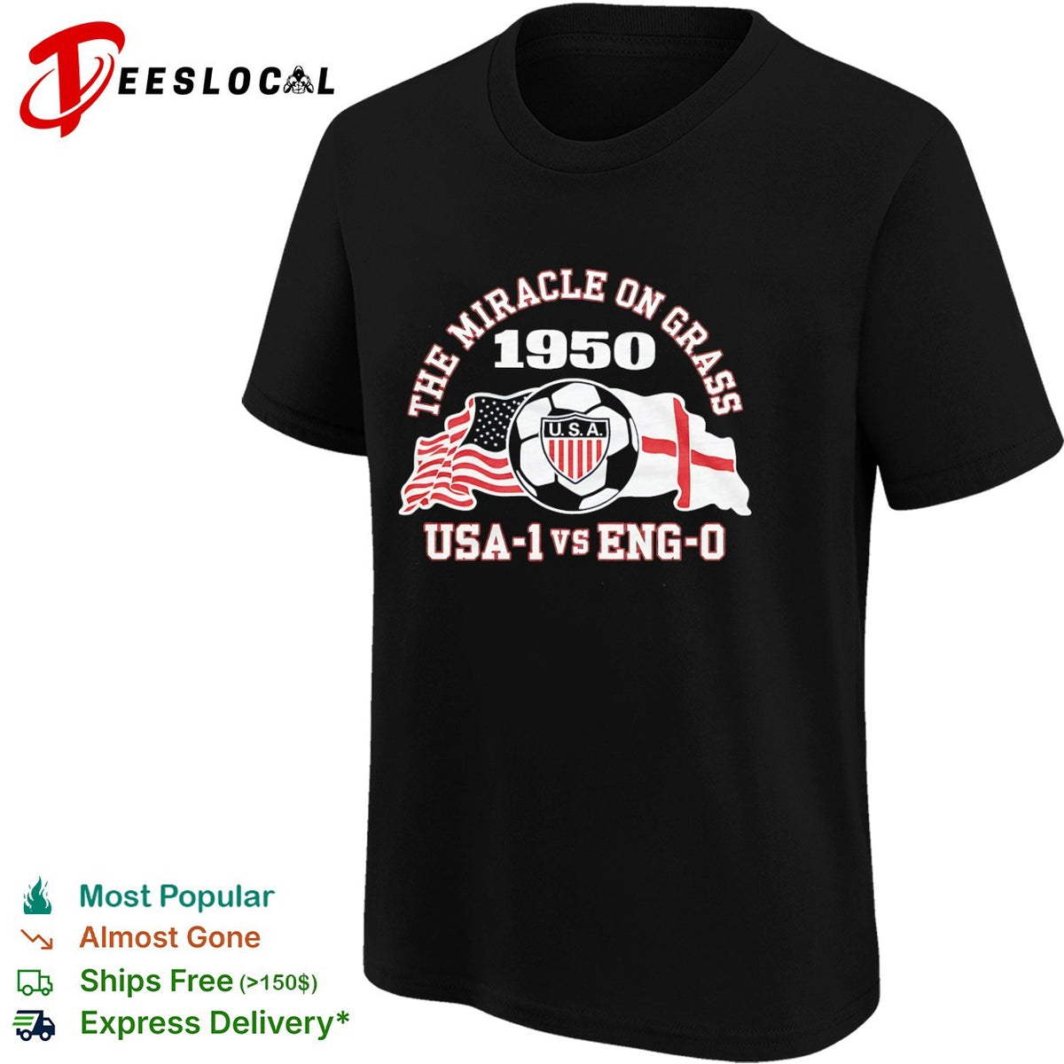 The Miracle on Grass 1950 USA 1 vs Eng 0 Soccer World Cup Match History shirt