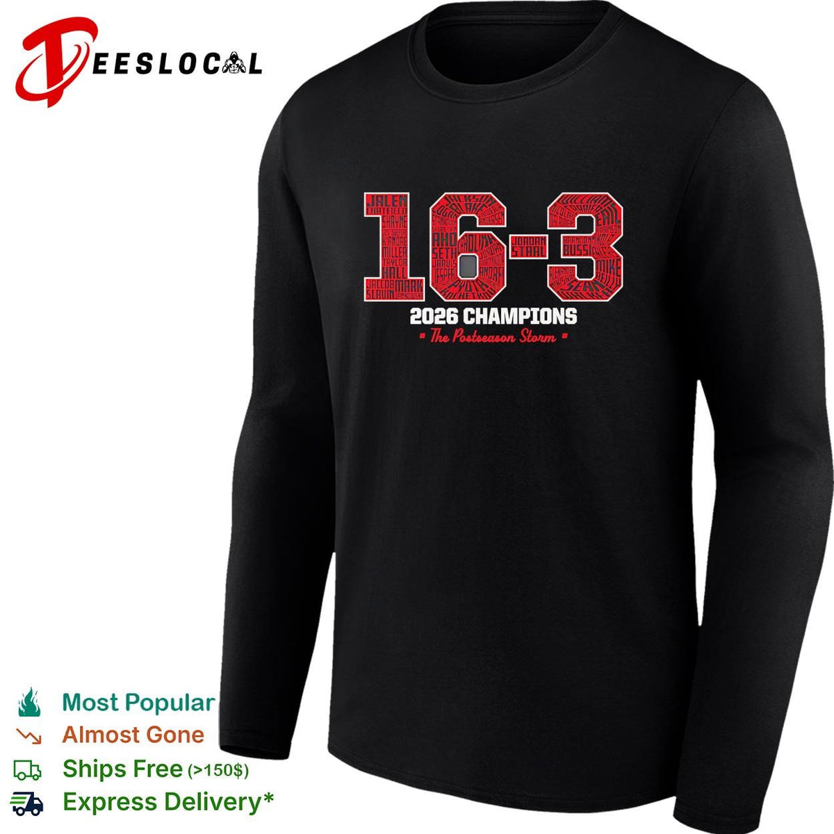 The Postseason Storm 2026 16 3 champions hockey roster poster shirt
