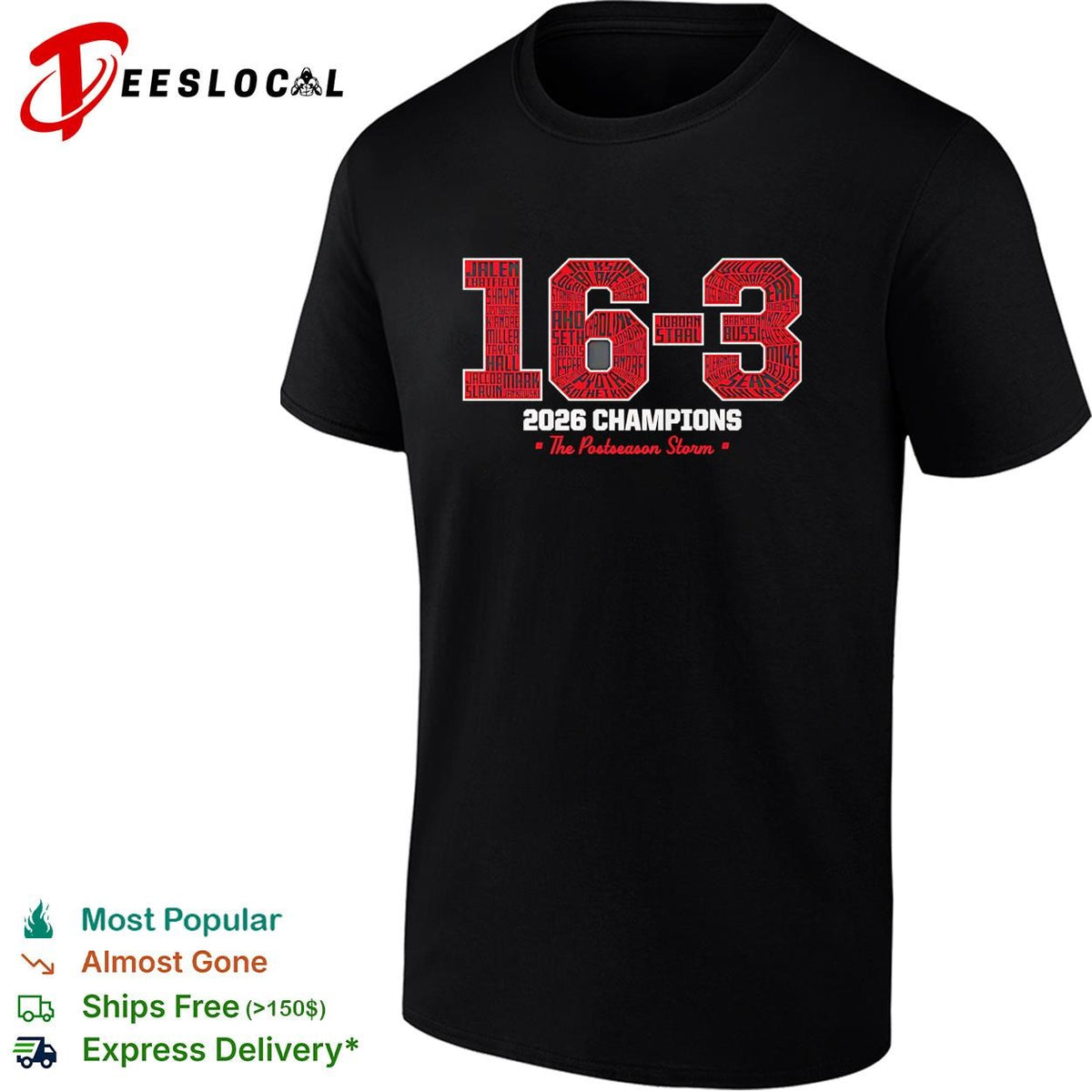 The Postseason Storm 2026 16 3 champions hockey roster poster shirt