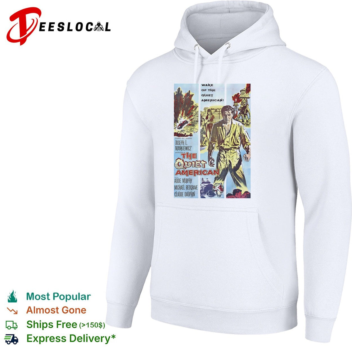 The Quiet American wake of Audie Murphy Michael Redgrave Claude Dauphin movie poster shirt