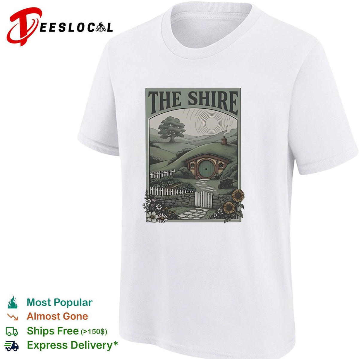 The Shire Hobbit Hole illustration shirt.