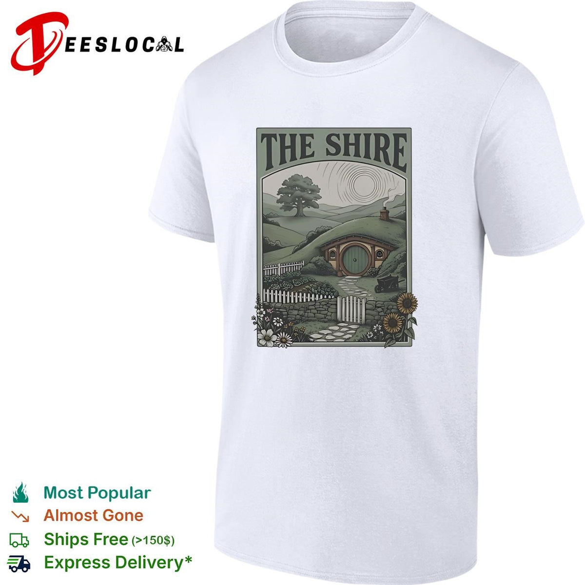 The Shire Hobbit Hole illustration shirt.