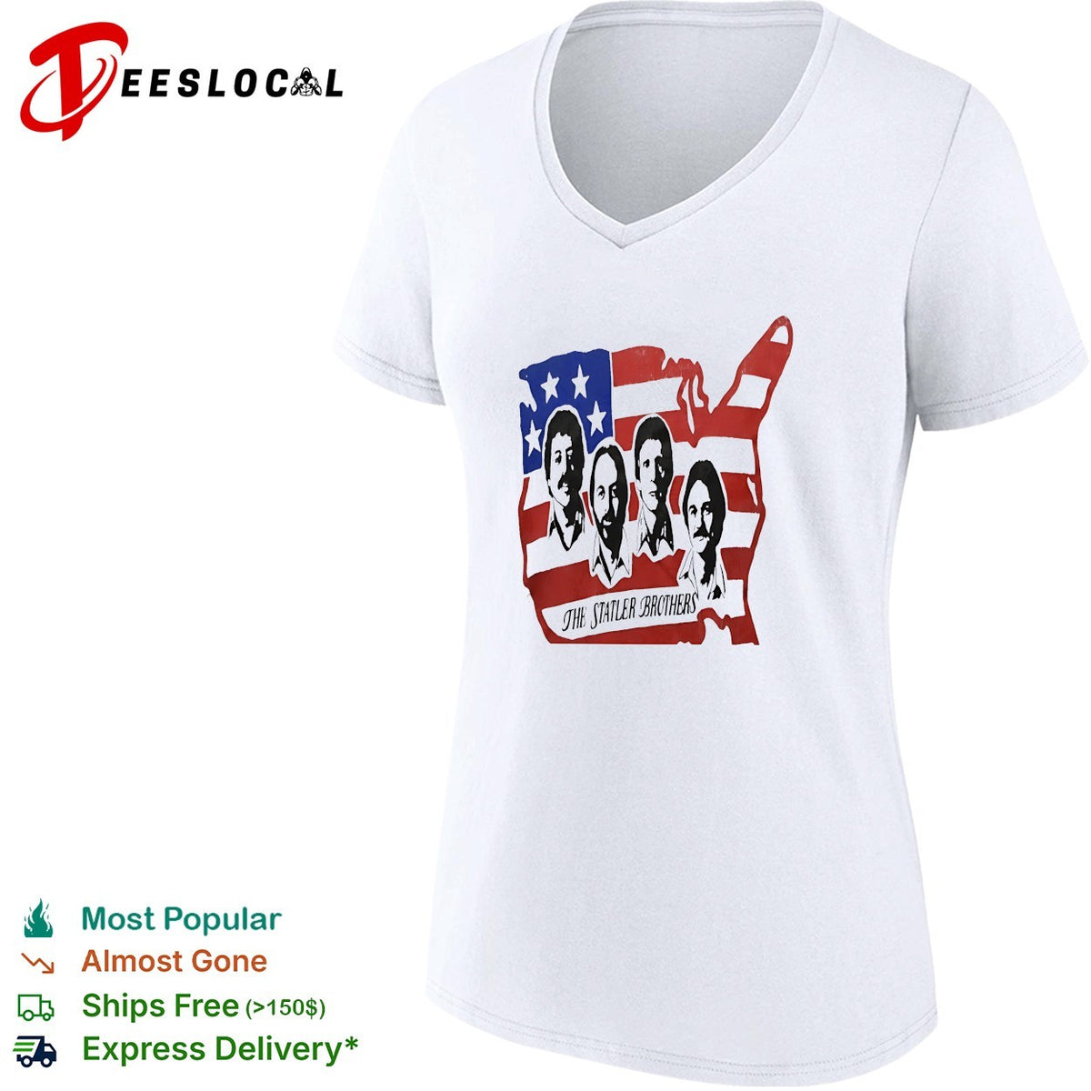 The Statler Brothers USA American Flag Patriotic Music Country Band Concert shirt
