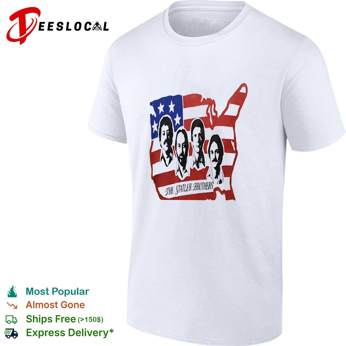 The Statler Brothers USA American Flag Patriotic Music Country Band Concert shirt