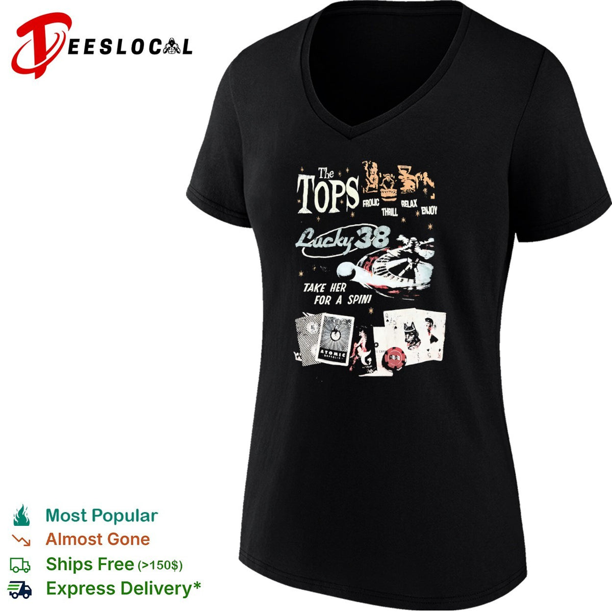 The Tops Lucky 38 Fallout New Vegas Frolic Thrill Relax Enjoy Take Her For A Spin shirt