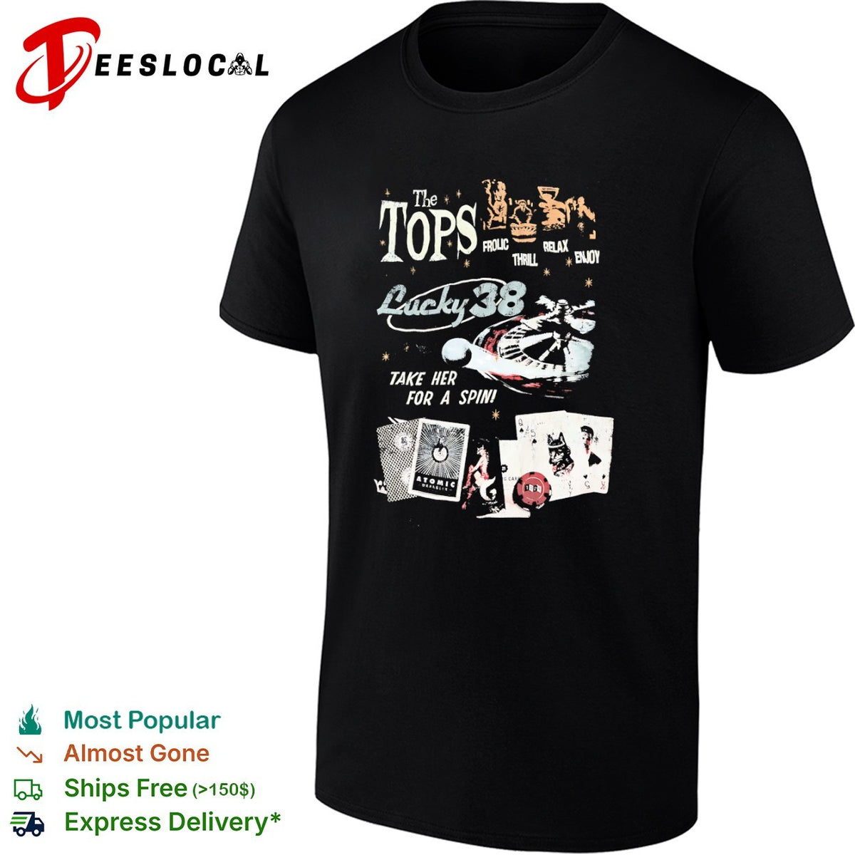The Tops Lucky 38 Fallout New Vegas Frolic Thrill Relax Enjoy Take Her For A Spin shirt