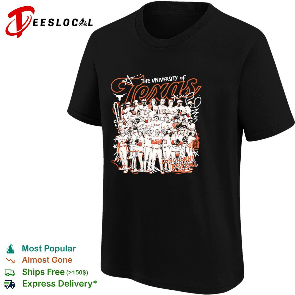 The University of Texas Longhorns Baseball Team Roster Texas Longhorns NCAA shirt