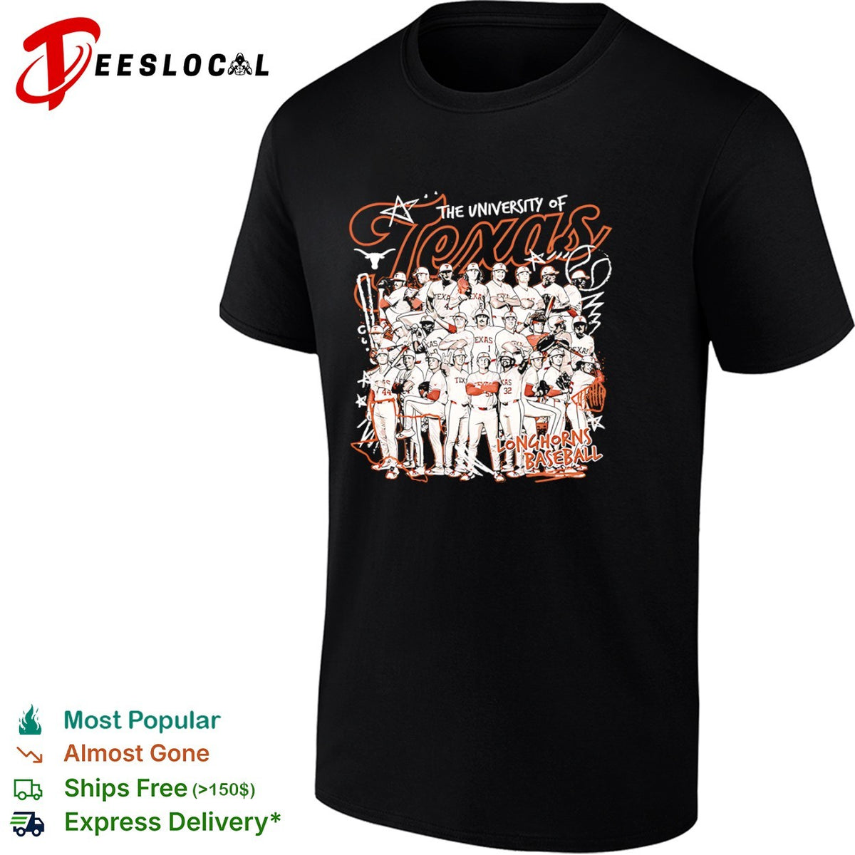 The University of Texas Longhorns Baseball Team Roster Texas Longhorns NCAA shirt
