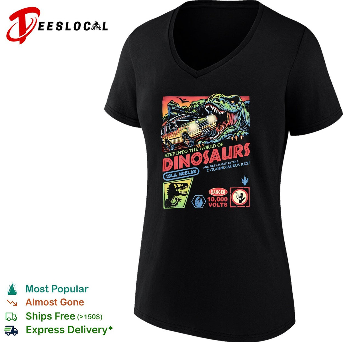 The World of Dinosaurs step into the world of Dinosaurs and get chased by the Tyrannosaurus Rex shirt