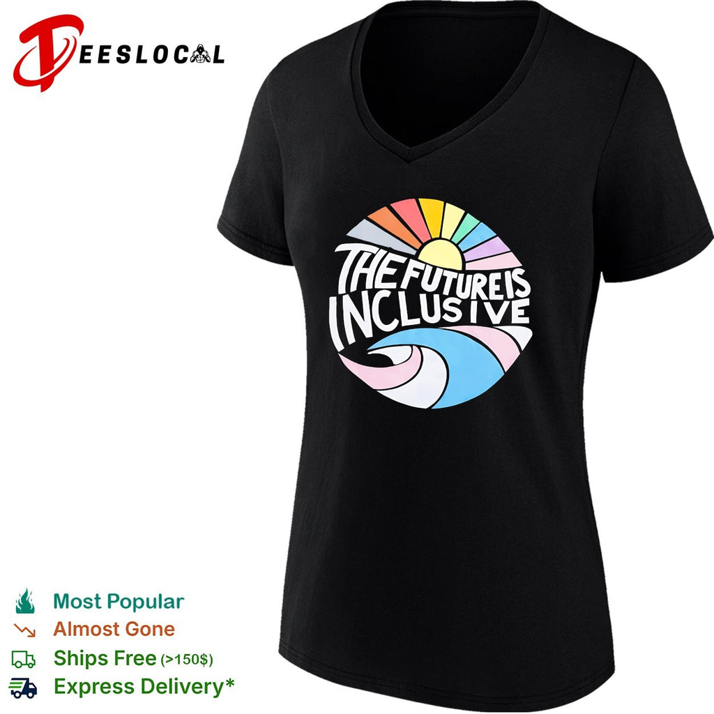 The future is inclusive rainbow sun wave ocean LGBTQ pride circle art shirt