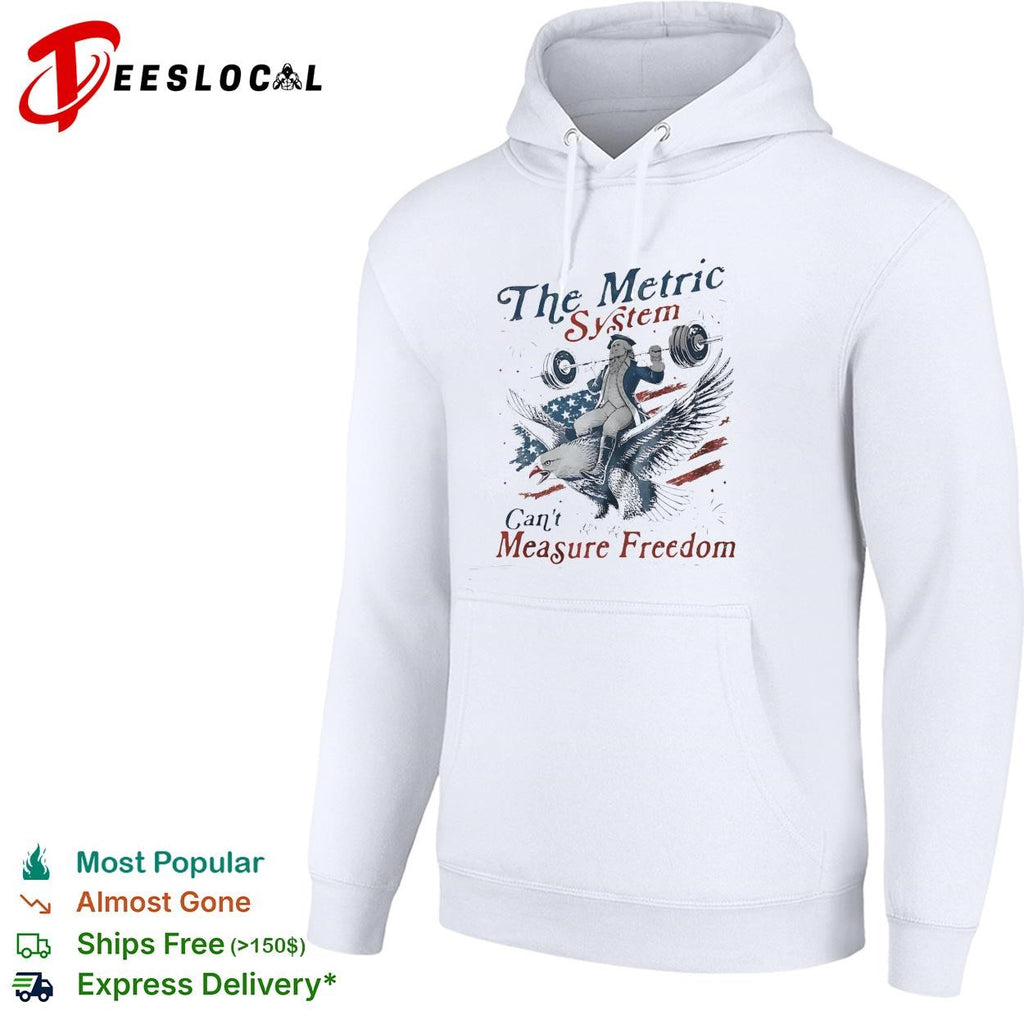 The metric system can’t measure freedom bald eagle American flag graphic shirt
