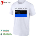 The thick blue line police American flag political statement shirt