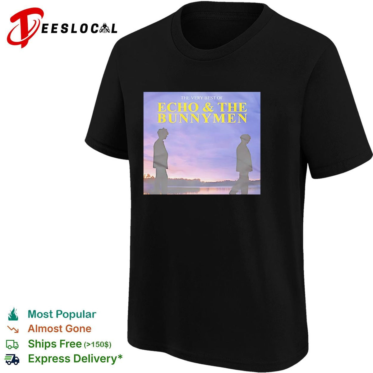The very best of Echo and the Bunnymen album cover lakeside silhouette poster shirt