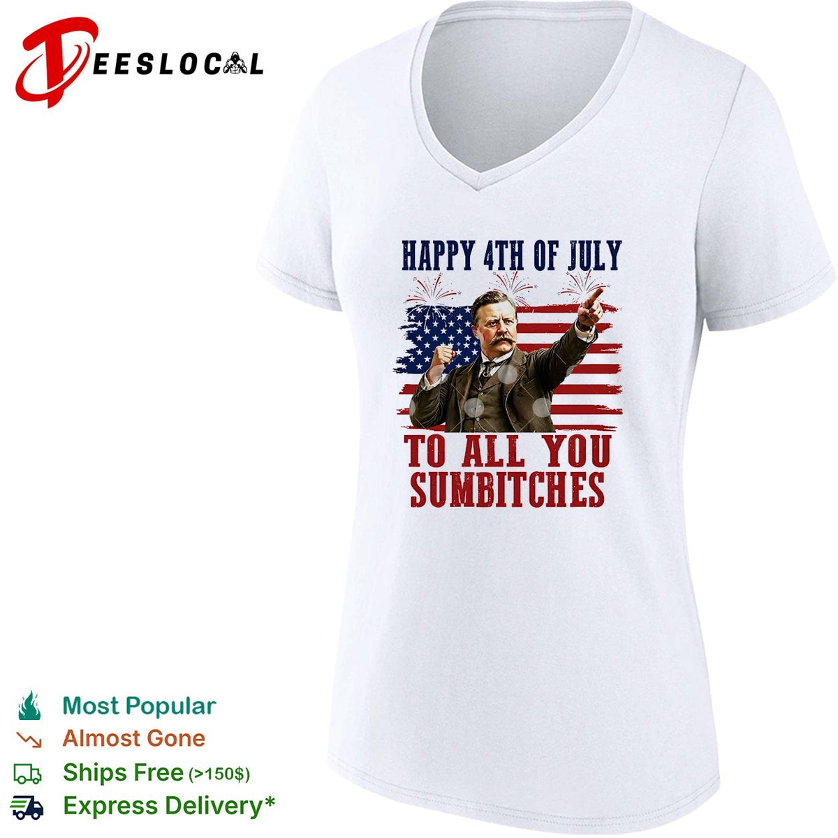 Theodore Roosevelt happy 4th of July patriotic American quote shirt