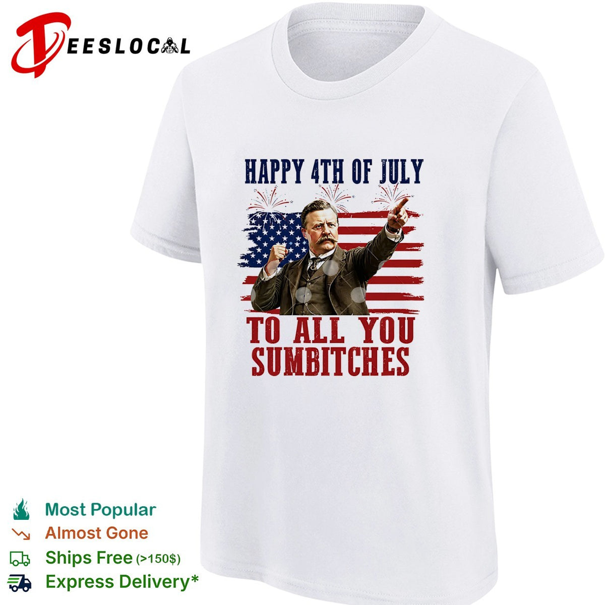 Theodore Roosevelt happy 4th of July patriotic American quote shirt