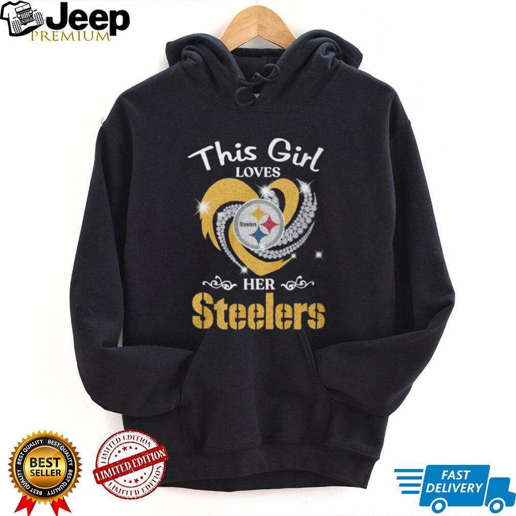 This Girl Loves Her Steelers Glitter Heart Logo Women’s T Shirt
