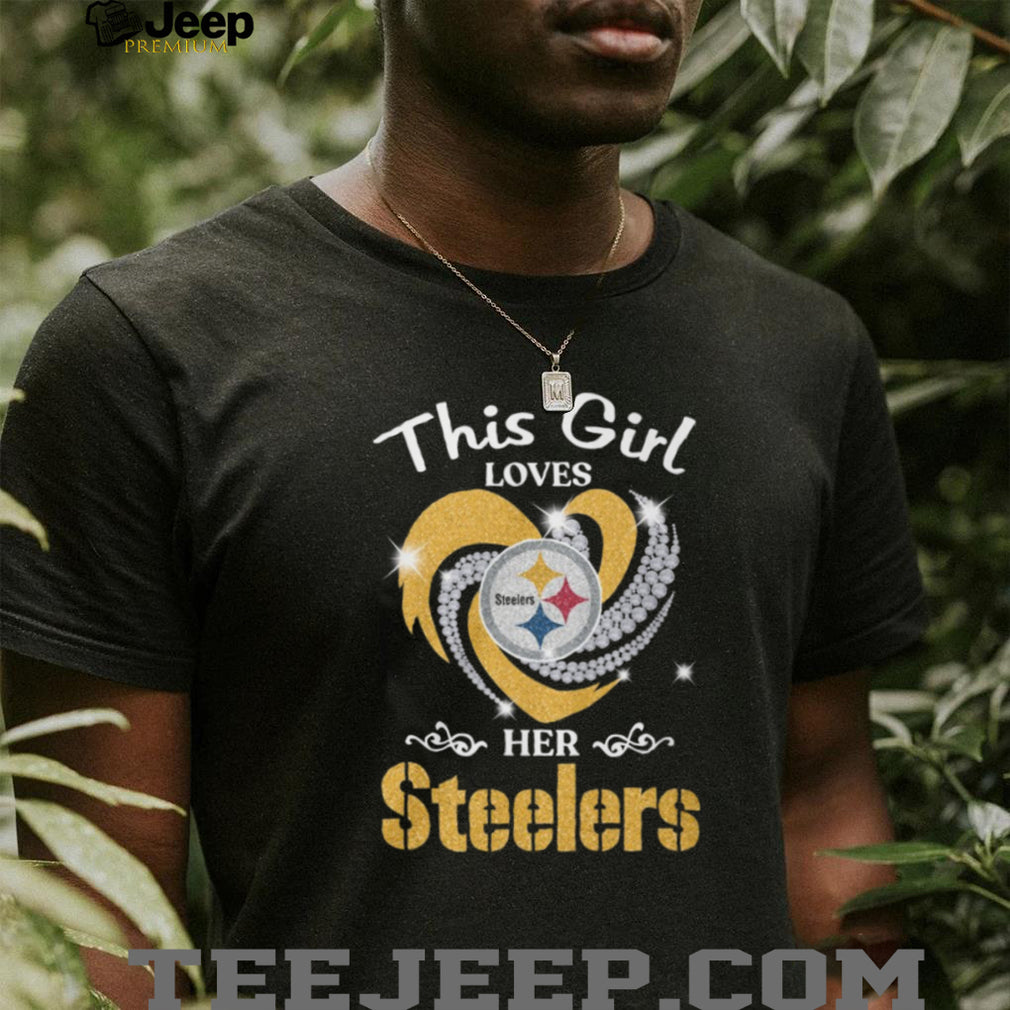 This Girl Loves Her Steelers Glitter Heart Logo Women’s T Shirt