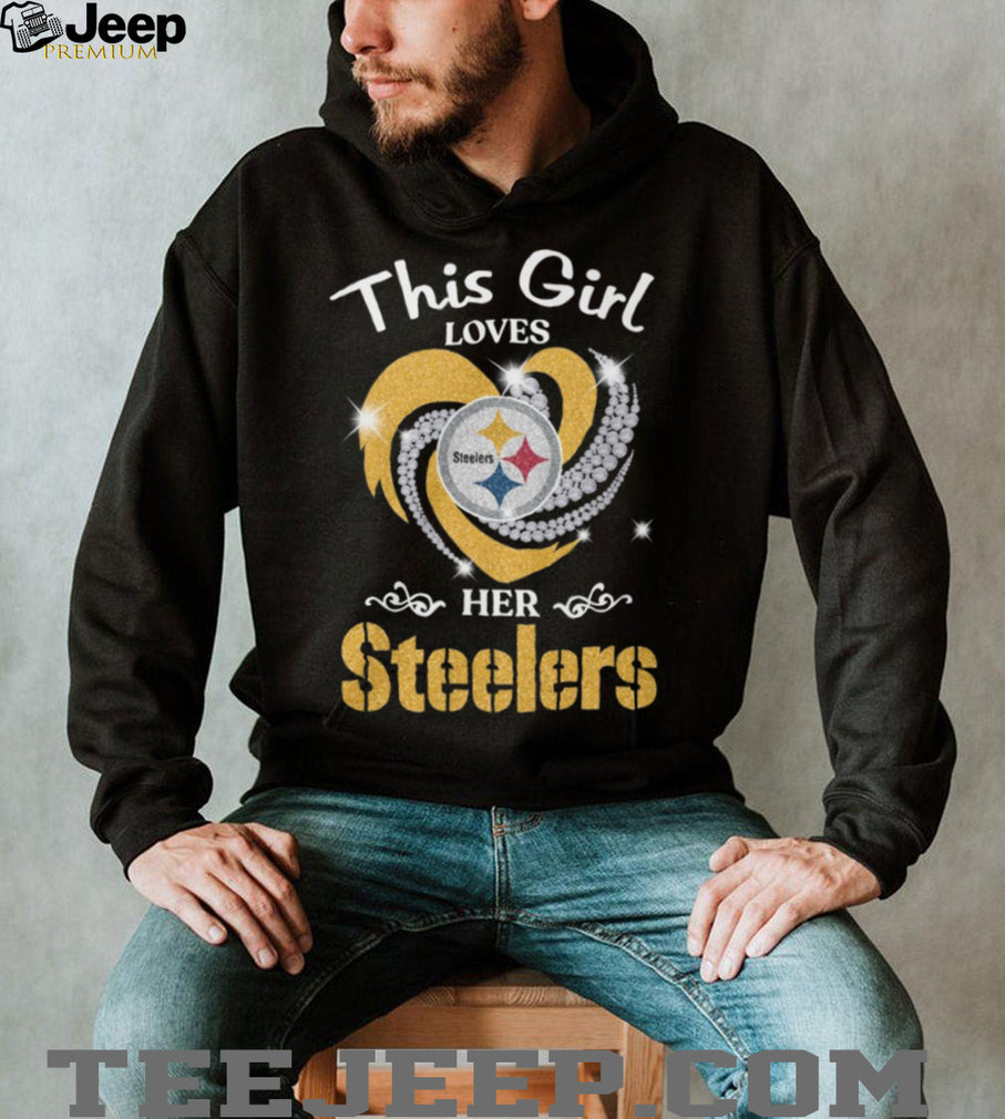 This Girl Loves Her Steelers Glitter Heart Logo Women’s T Shirt