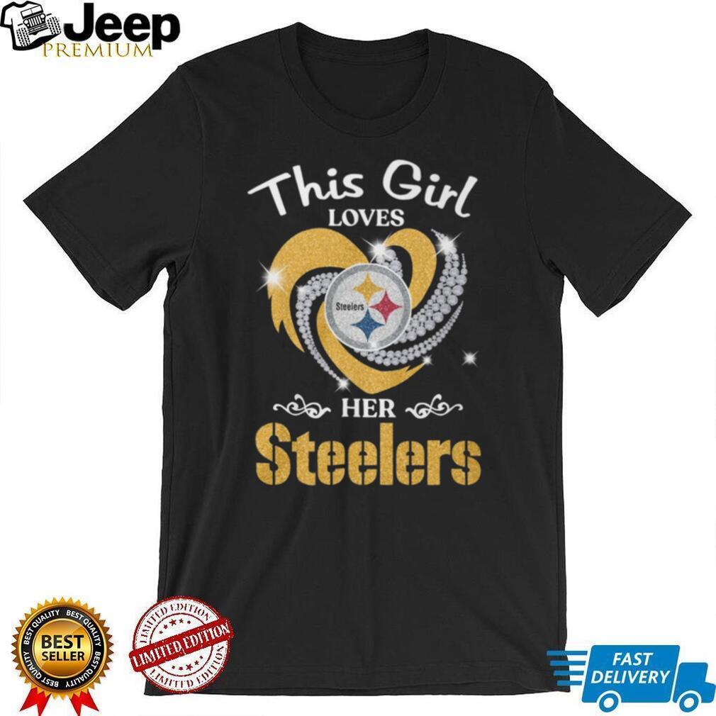 This Girl Loves Her Steelers Glitter Heart Logo Women’s T Shirt