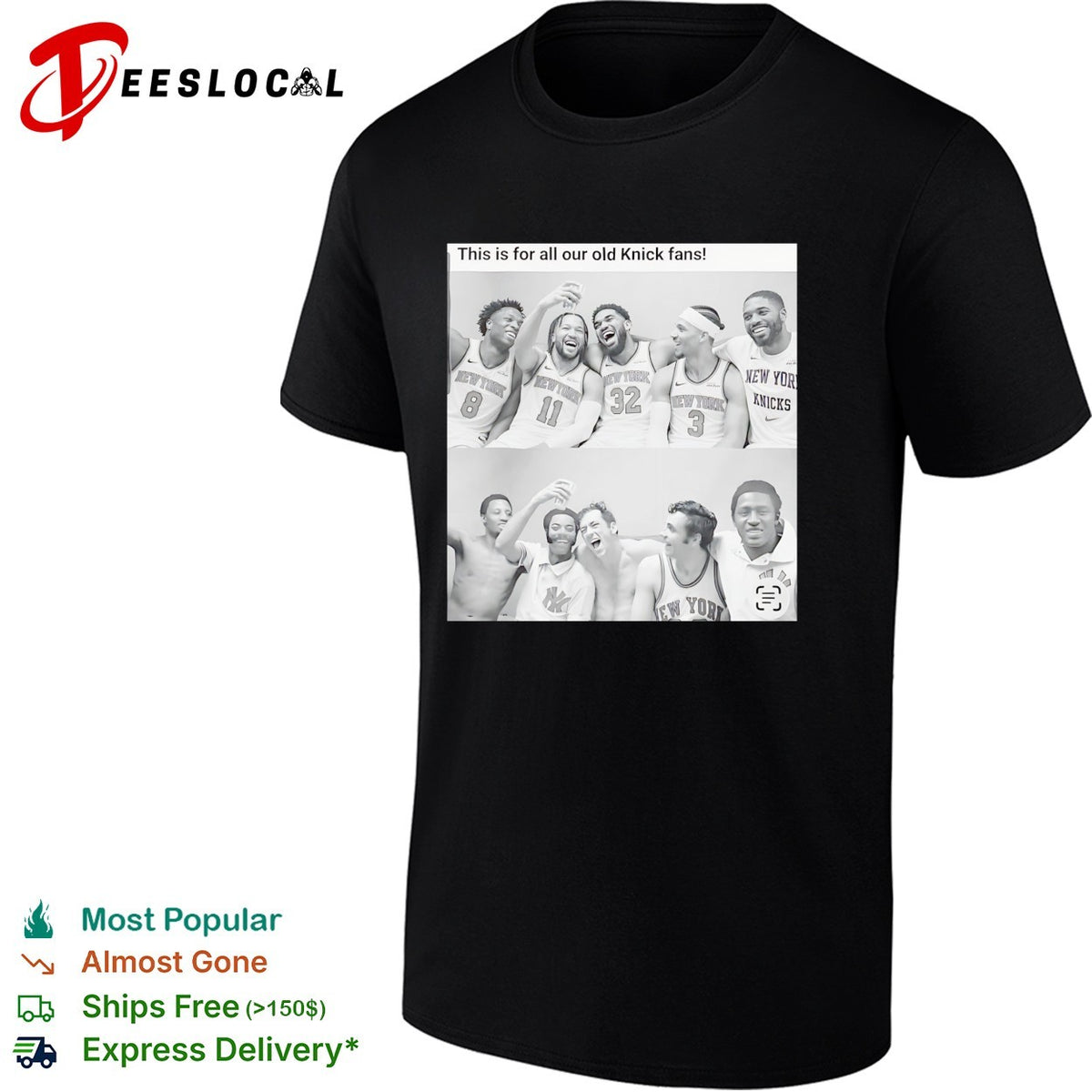 This is for all our old Knick fans old and new players side-by-side celebration photo shirt