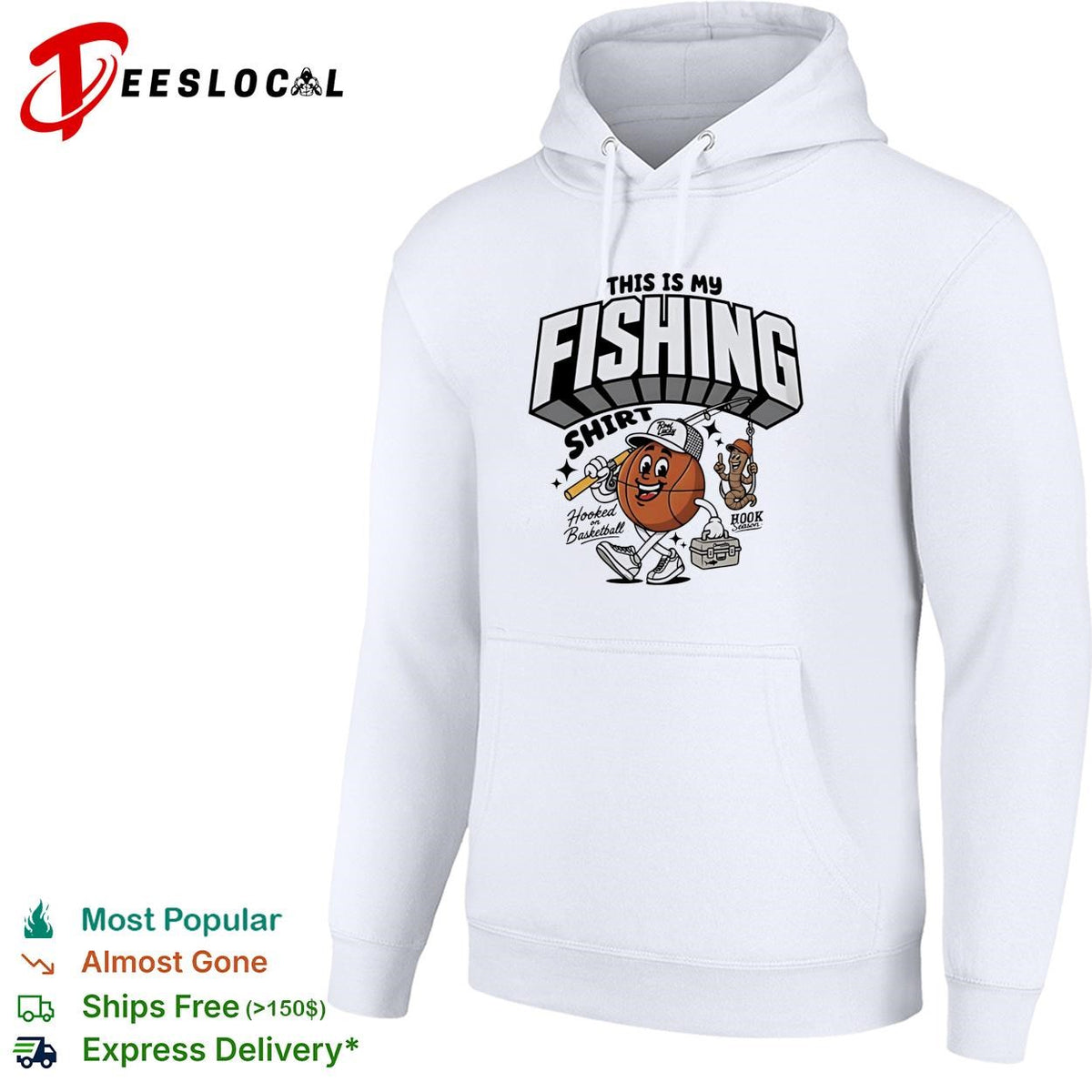 This is my fishing hooked on basketball shirt