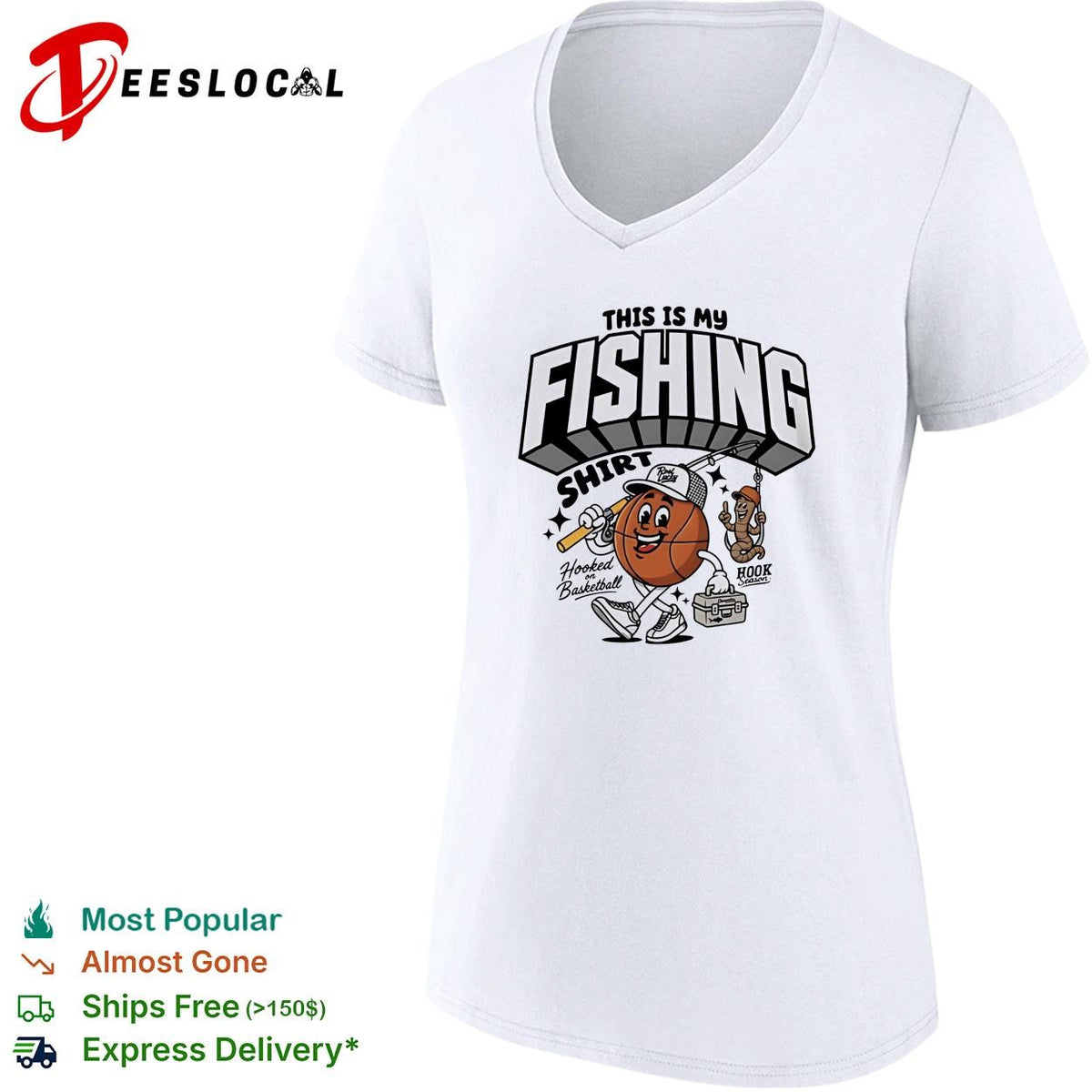 This is my fishing hooked on basketball shirt