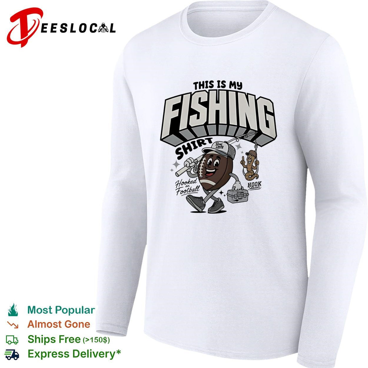 This is my fishing hooked on football shirt
