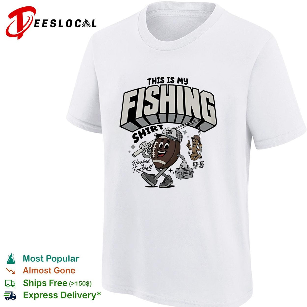 This is my fishing hooked on football shirt