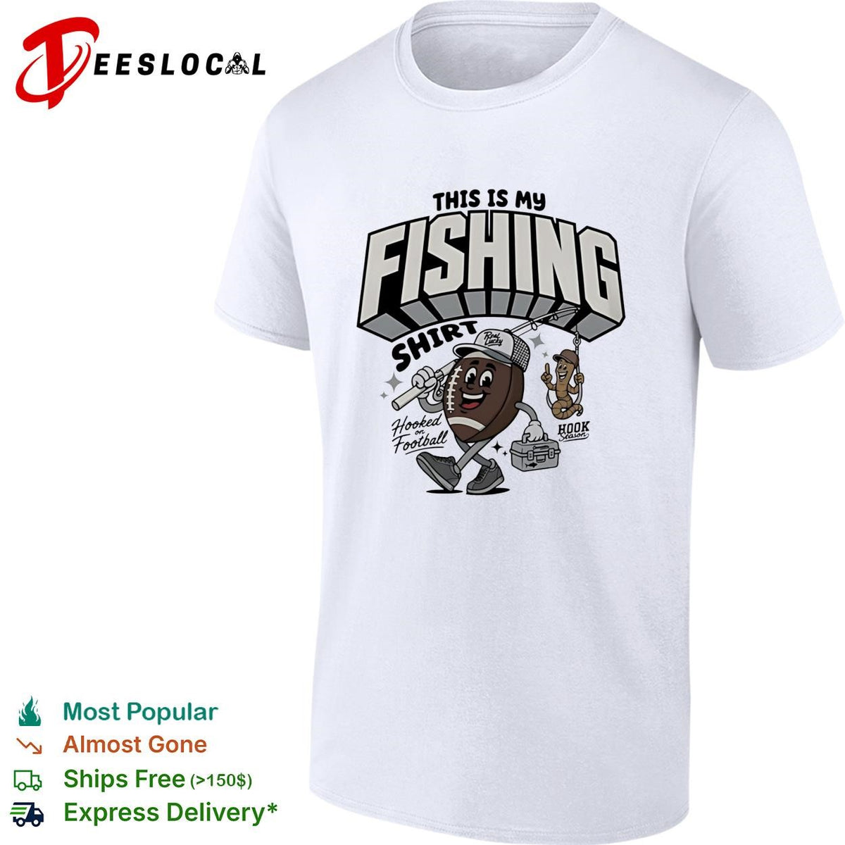 This is my fishing hooked on football shirt
