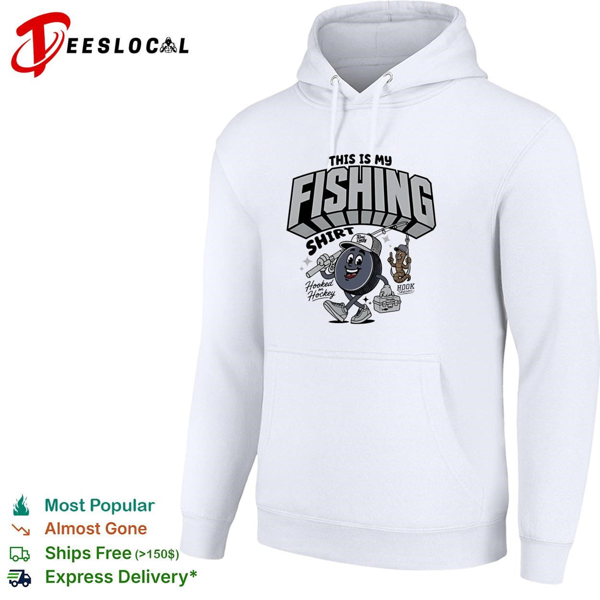This is my fishing hooked on hockey shirt